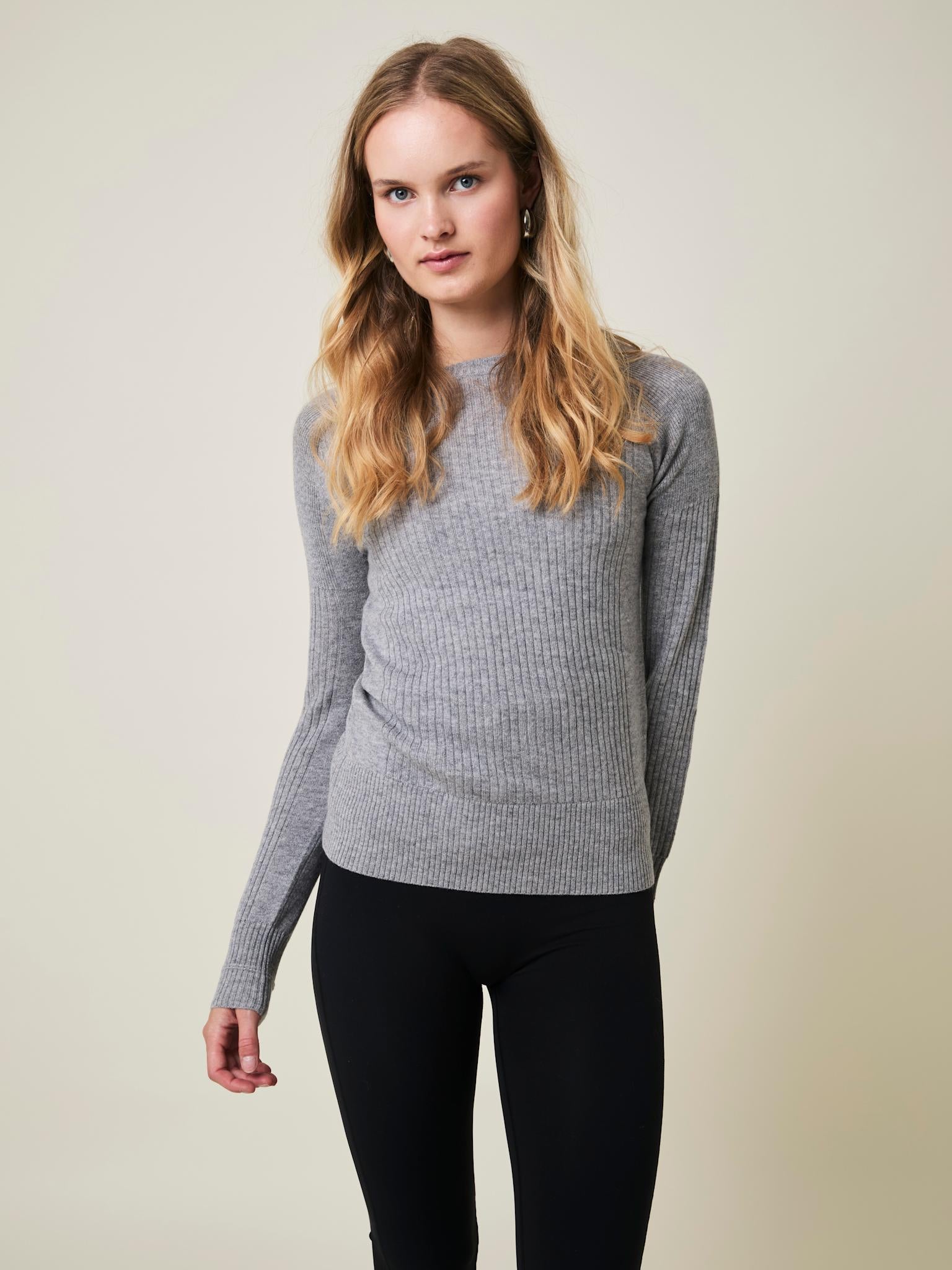 Aveline round neck knit - Grey Melange
