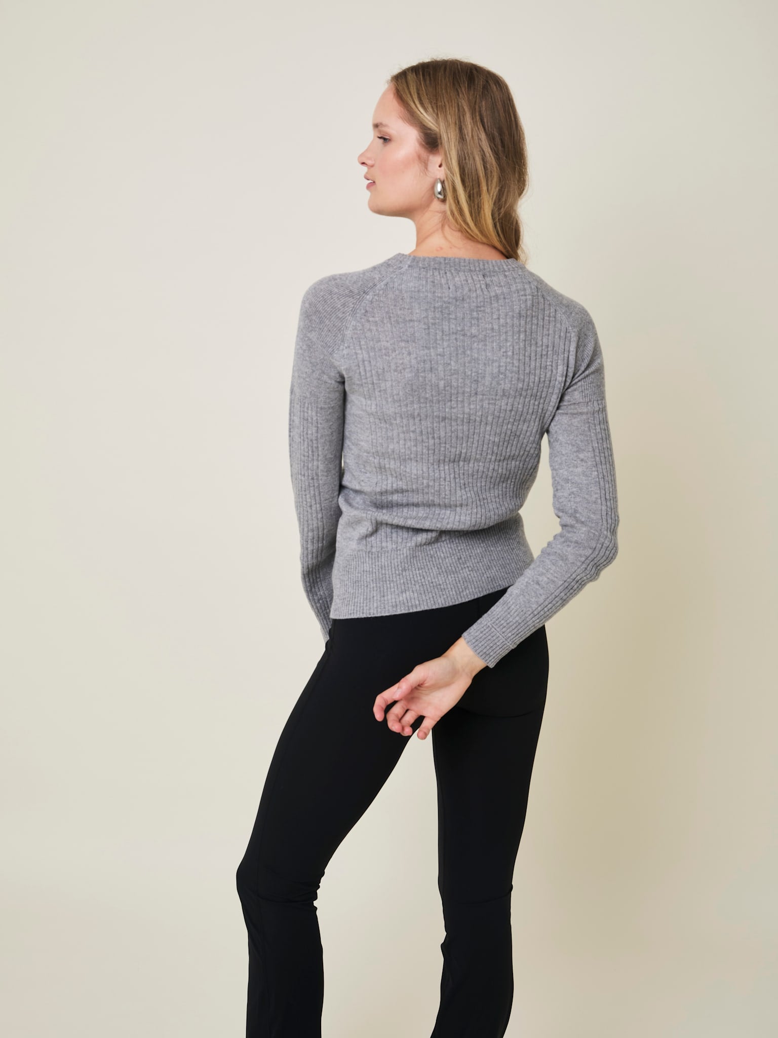 Aveline round neck knit - Grey Melange