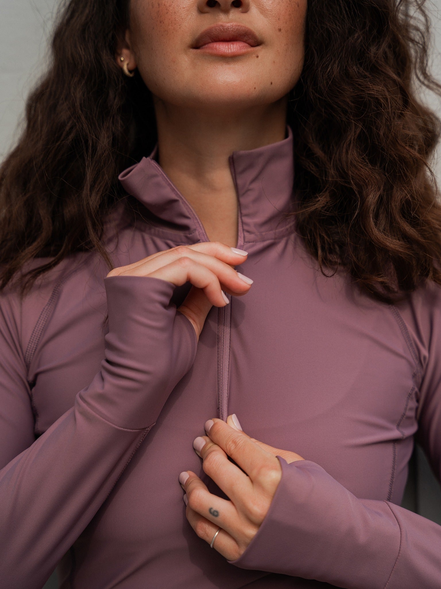 Elevate langærmet top - Plum