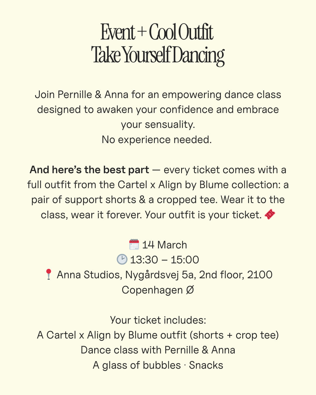(March 14) Dance Class with Anna & Pernille -