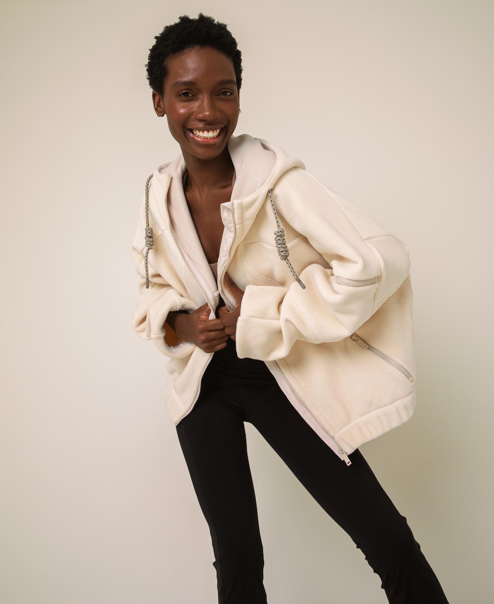Range bonded fleece jakke m. hætte - Shell