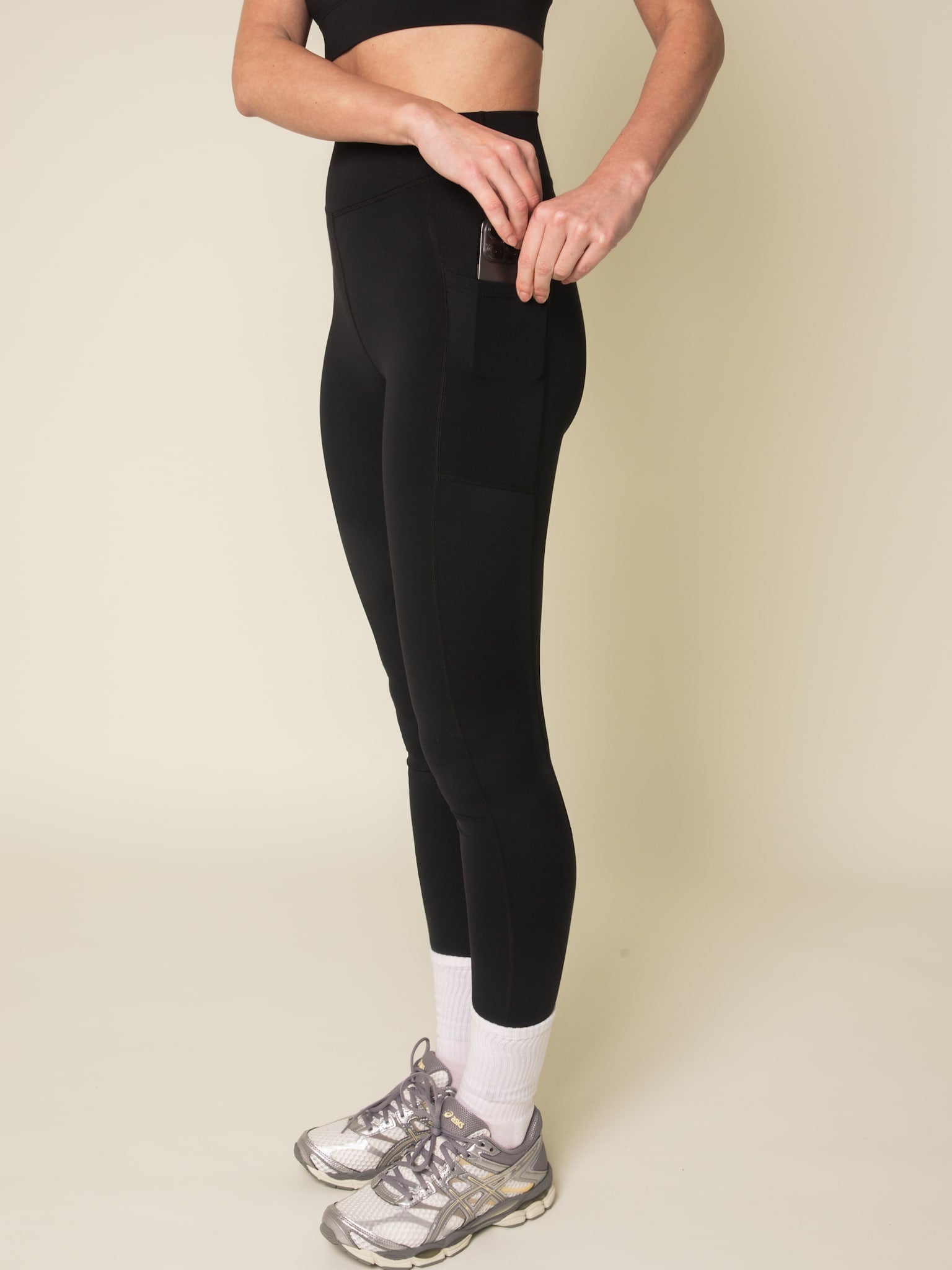 Umbria high-waist pocket leggings - Nero