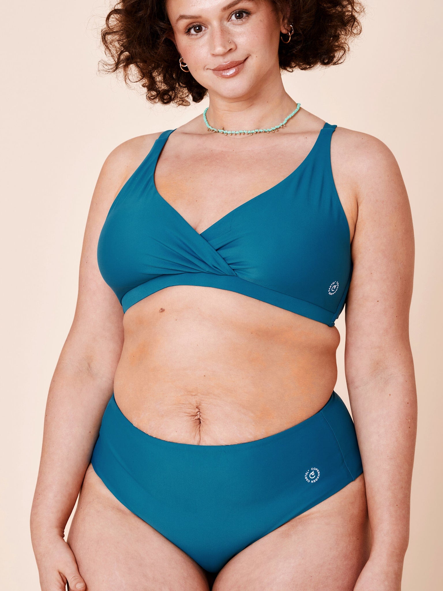 Ubud højtaljet bikini underdel - Teal