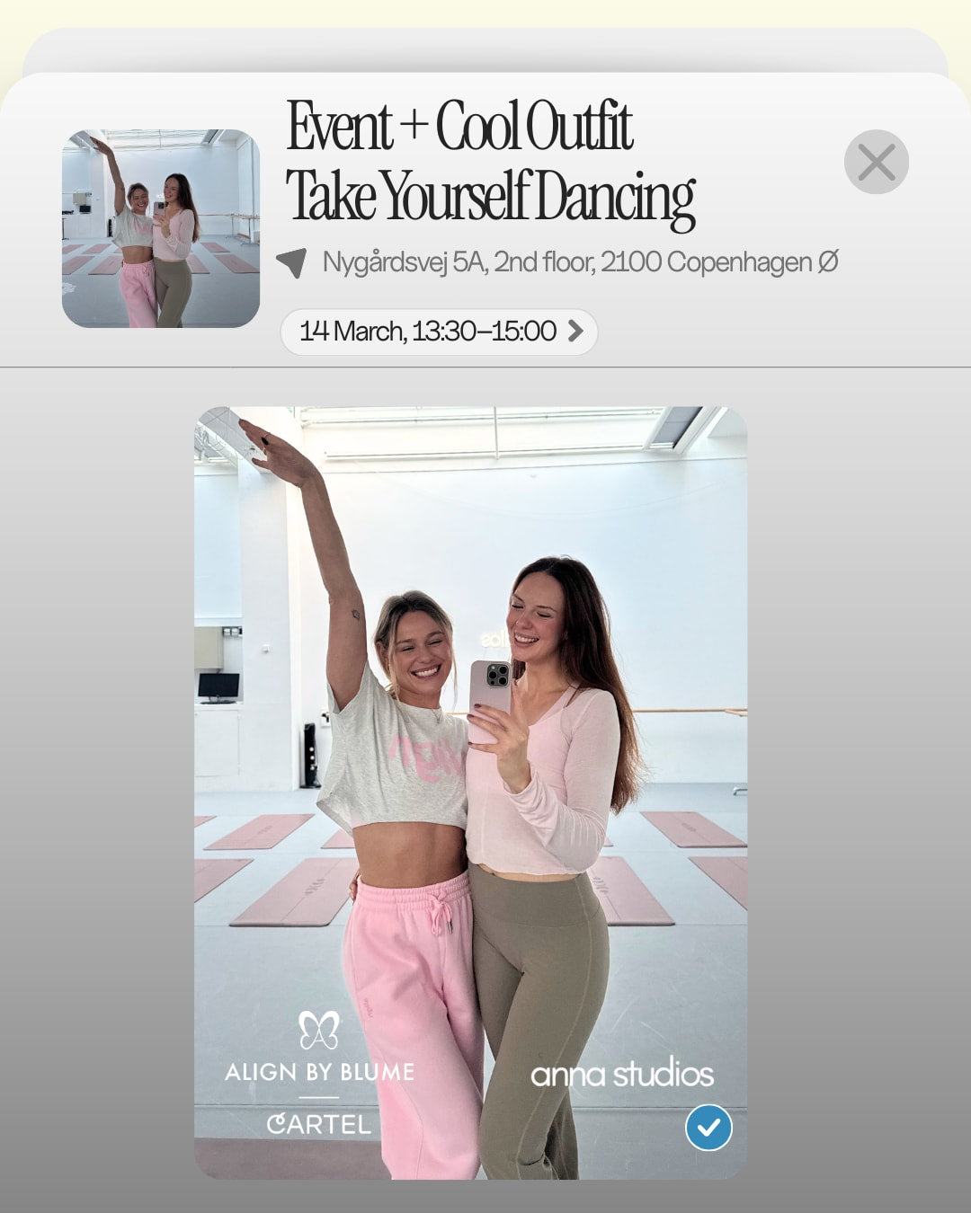 (March 14) Dance Class with Anna & Pernille -