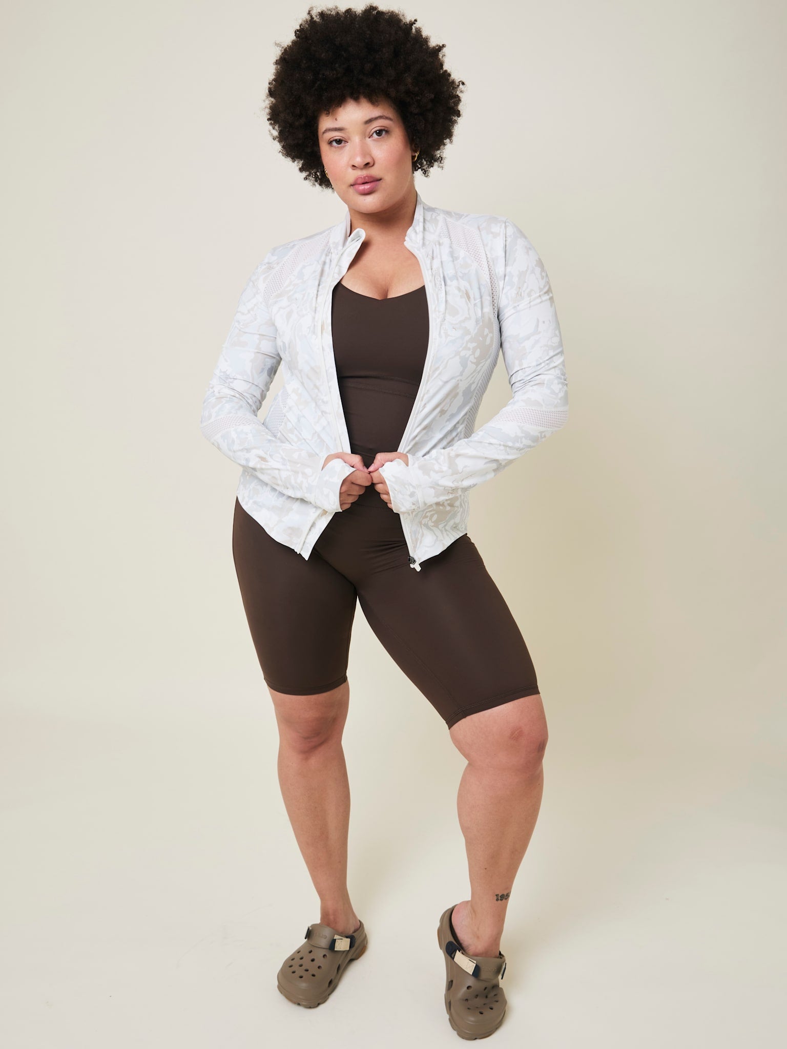Alma Long Sleeve Zip Jacket - Marble