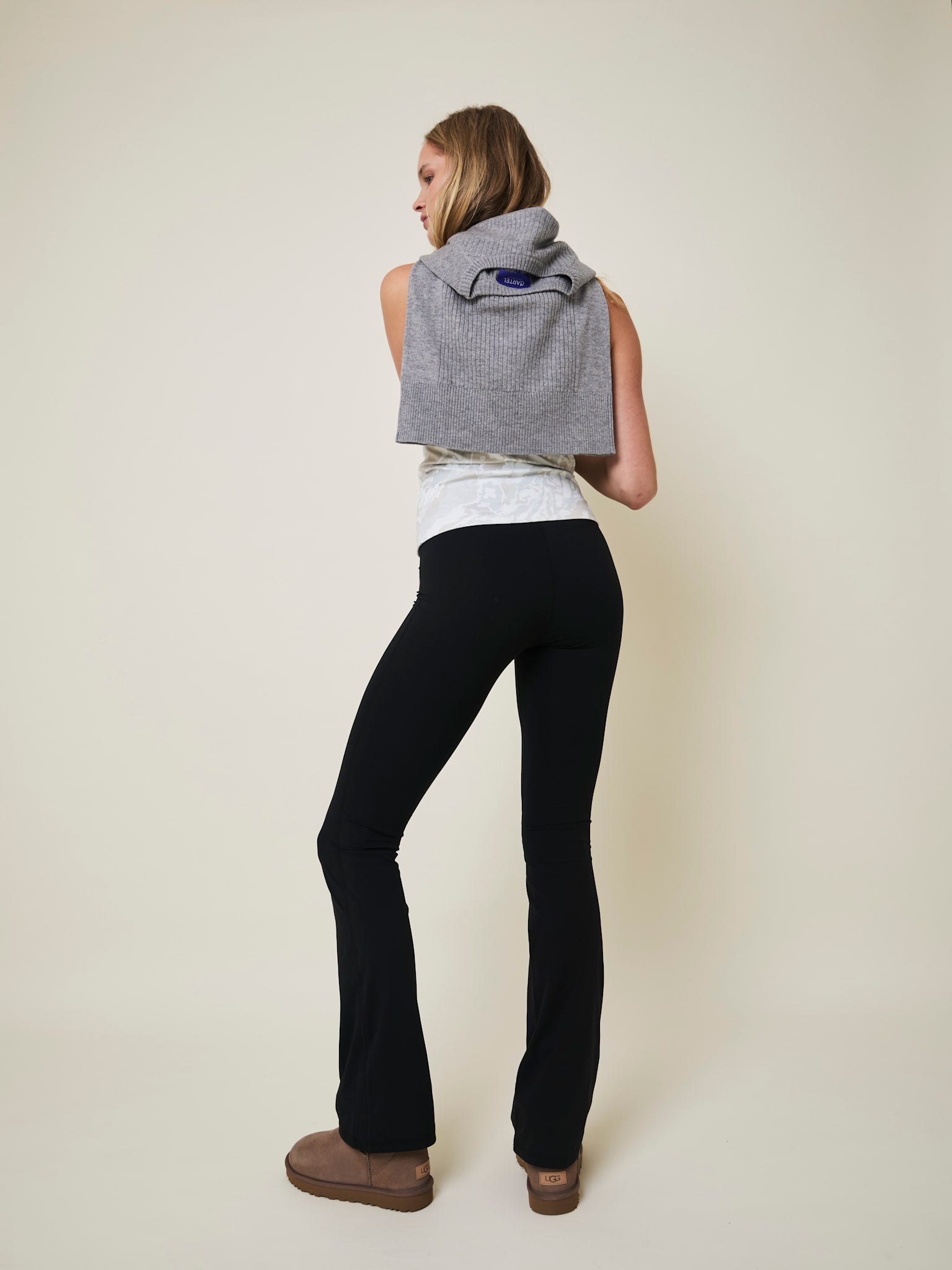 Art high-waist flared leggings - Nero