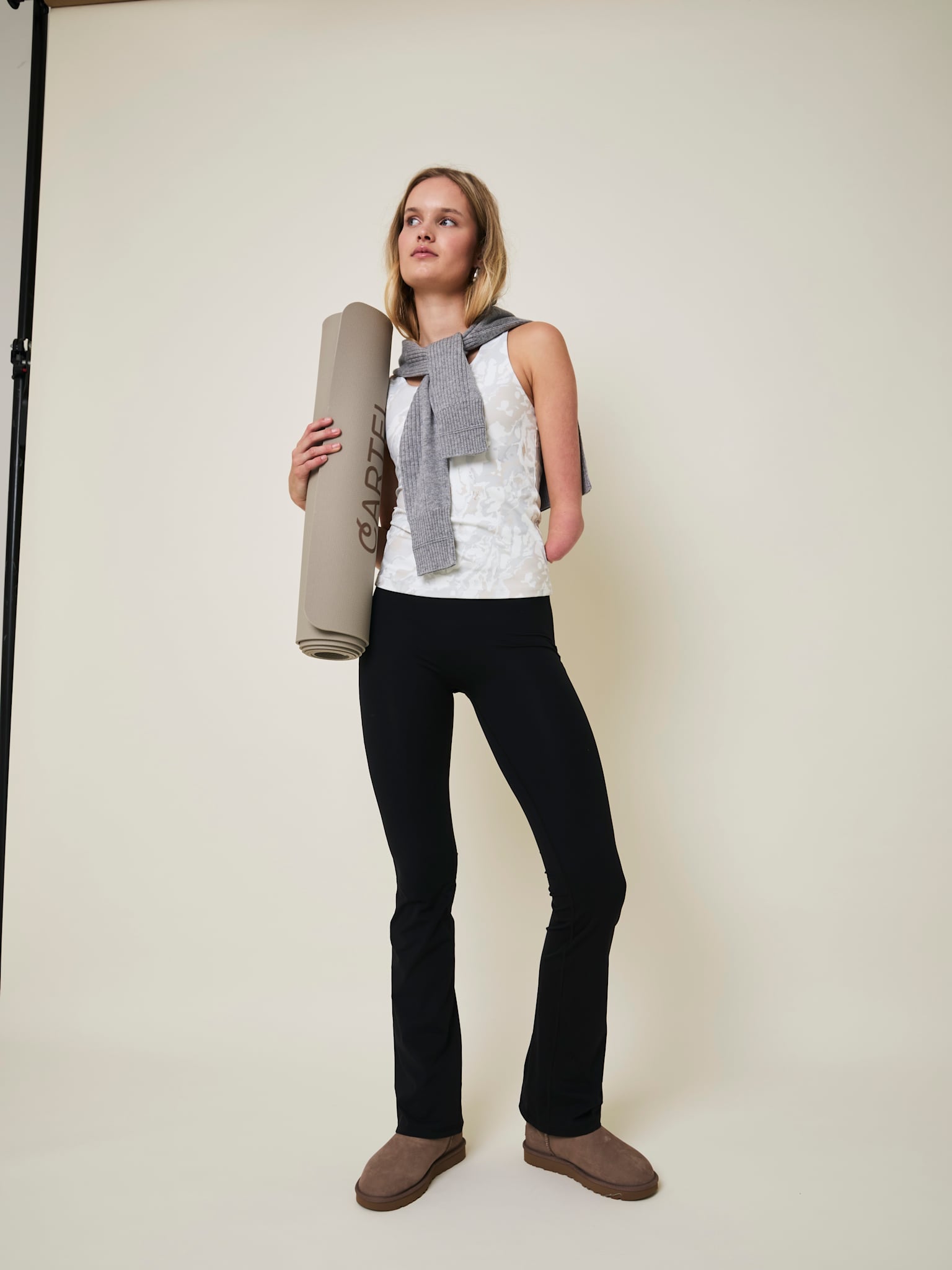Art high-waist flared leggings - Nero