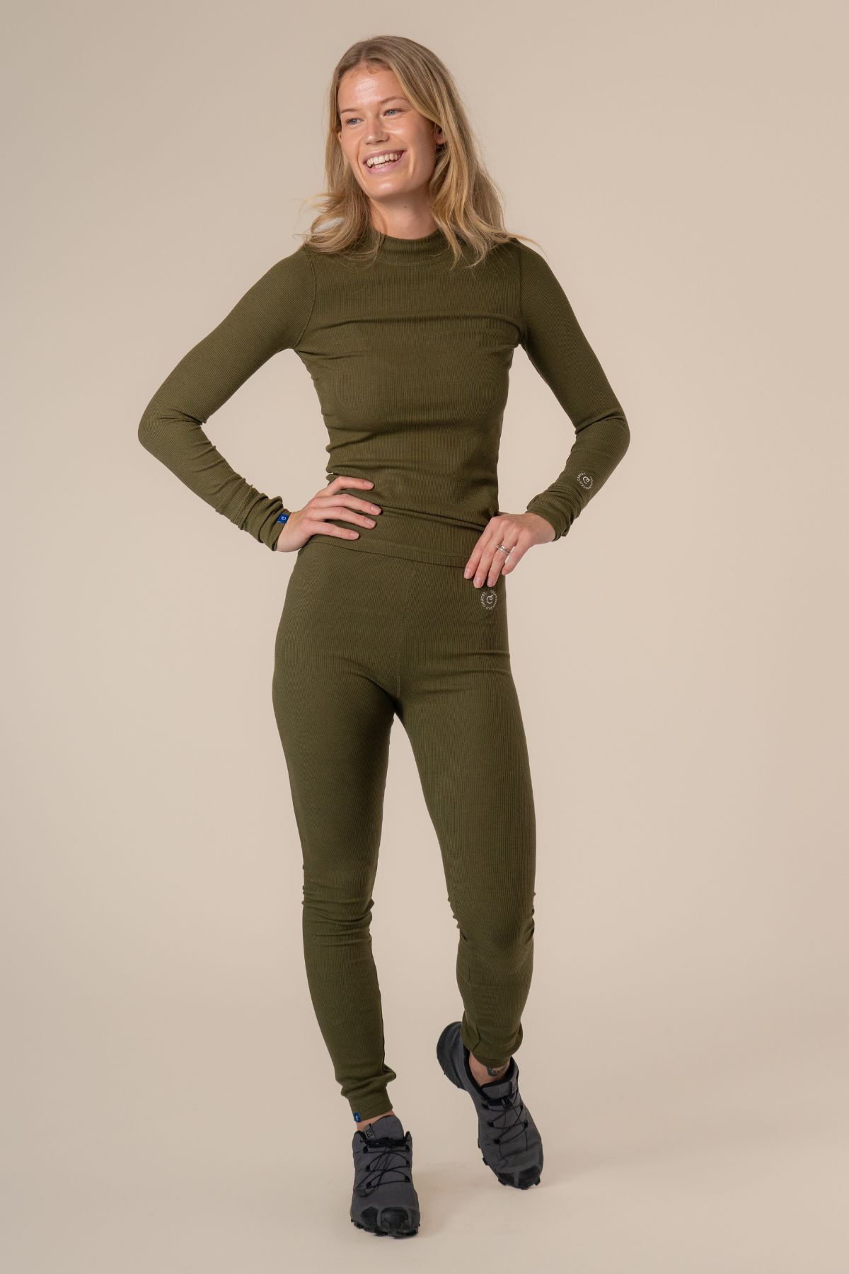 Algae ribbed long sleeve OCN Weed® top - Army