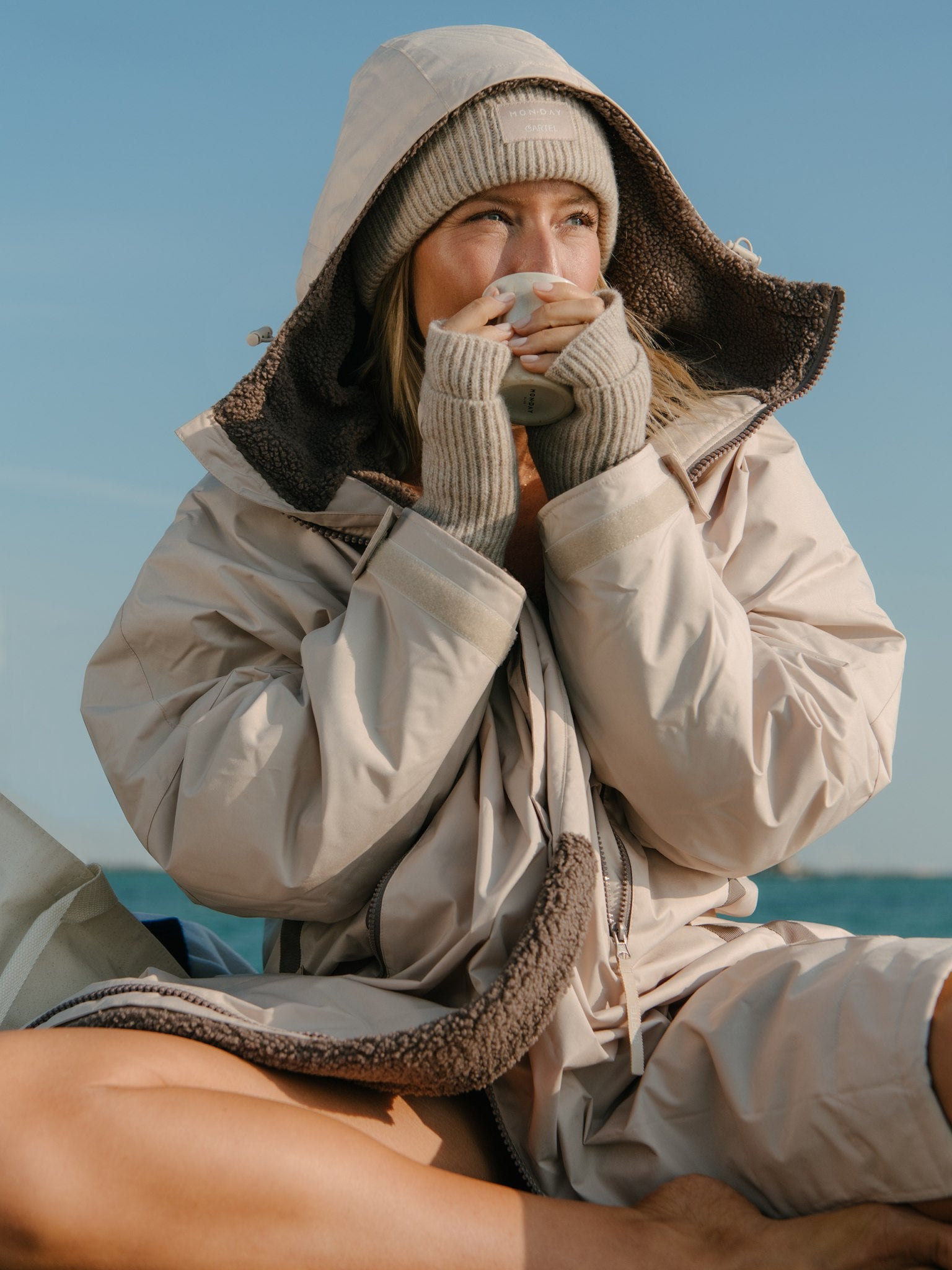 Cartel x Monday Bliss Winterswim Changing Robe - Sand