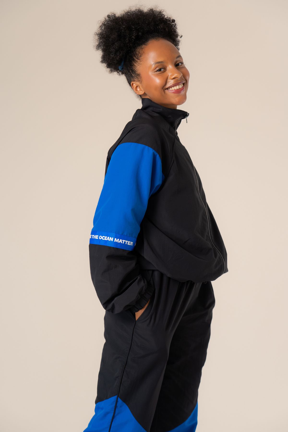 Adventure tracksuit jakke - Nero/Cartel Blue