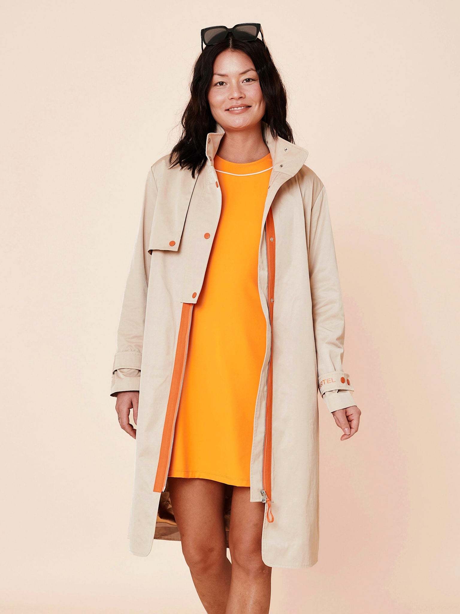 Palermo sportivo trench coat - Sand/Flame