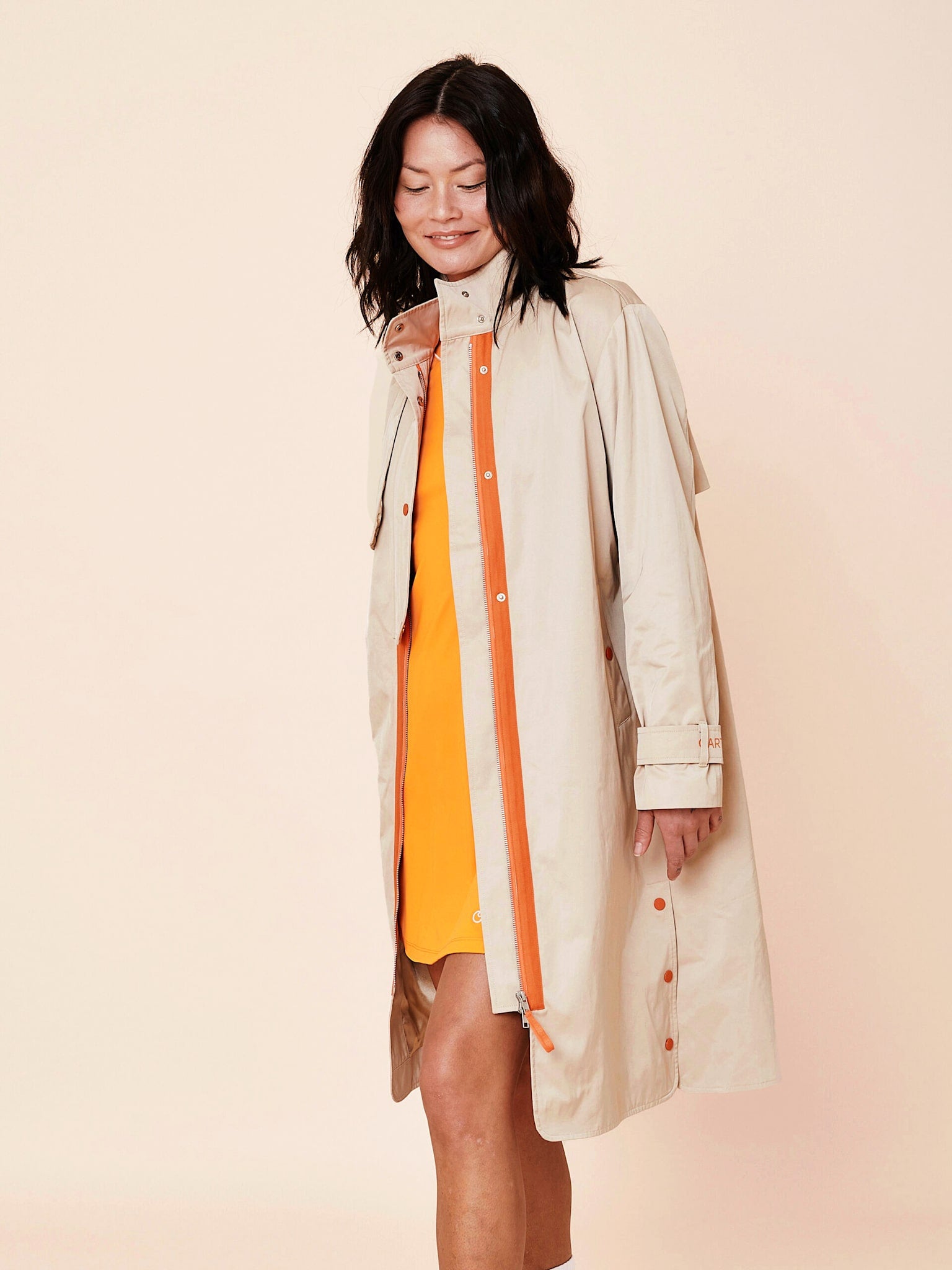 Palermo sportivo trench coat - Sand/Flame