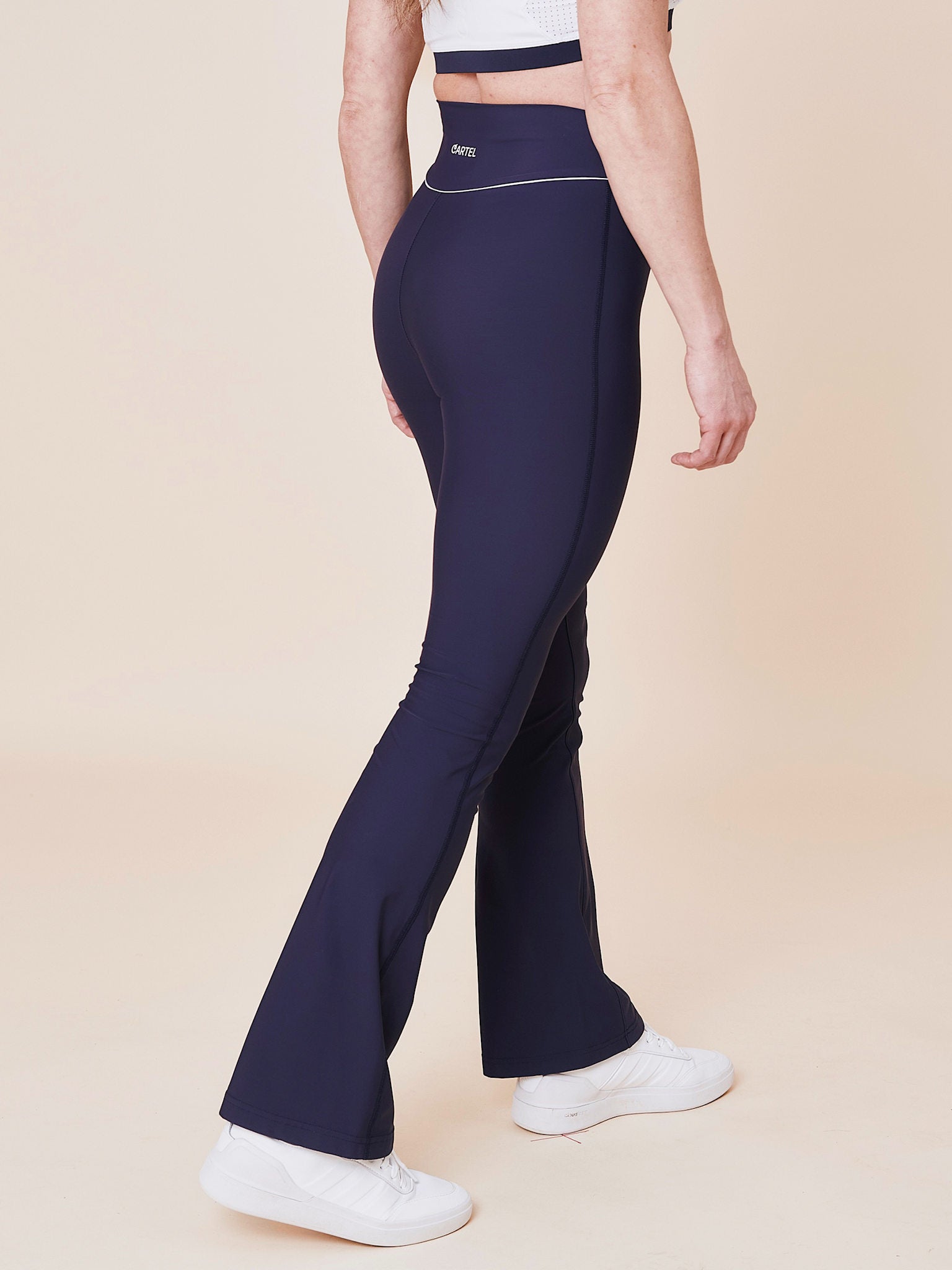 Peak high-waist flared brushed leggings - Ocean