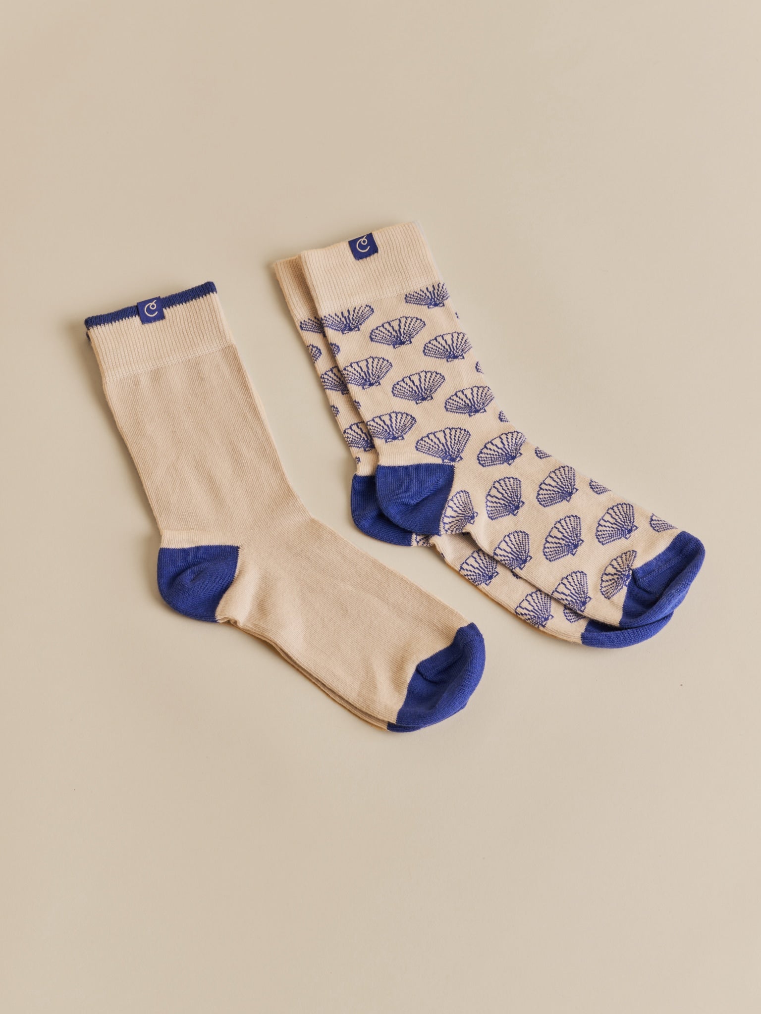 2-pack Seashell Socks - Sand