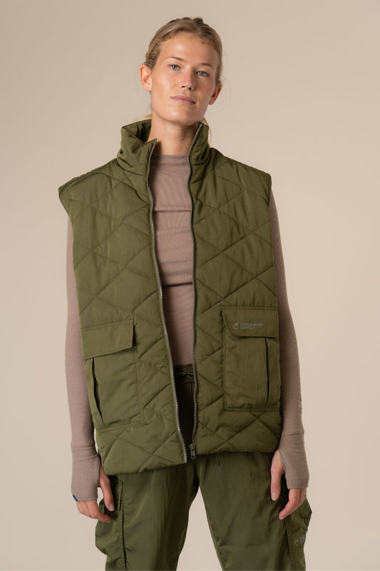 Coast recycled quilted vest - Army