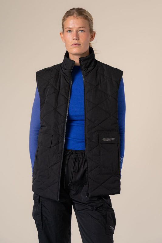 Coast recycled quilted vest - Nero